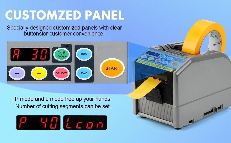 Ribbon Cutting Machine, Semi-Automatic Tape Dispenser, 6-60mm Width, 5-999mm Length, Ideal for Shipping, Schools, Restaurants, Business & Home