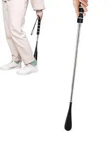 Metal Shoe Horn, Portable Long Handle Shoe Horn, Extra Long Handle Shoe Assistant for Men Women