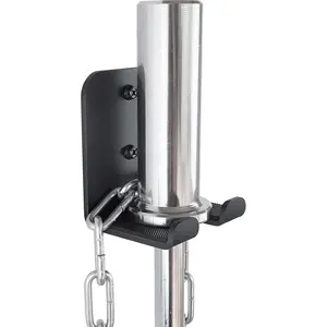 Heavy Duty Wall Mount Vertical Barbell Holder for Olympic Barbell Curl Bar Commercial or Home Gym Accessory