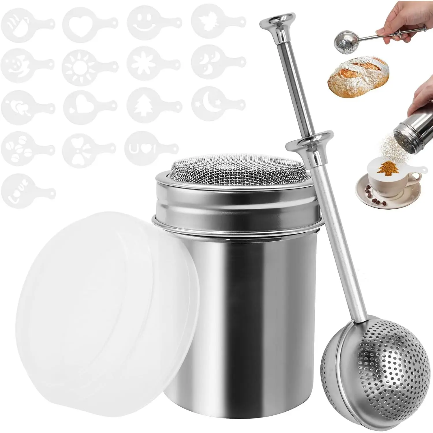 2 Pack Stainless Steel Flour Duster Shaker