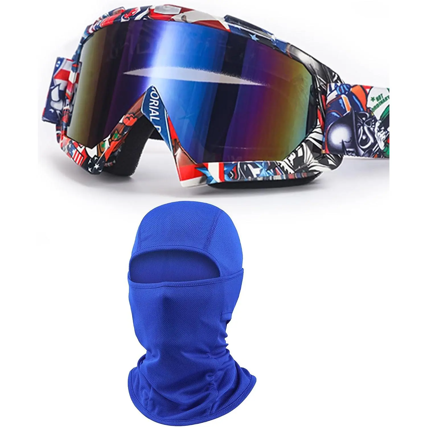 Sand Motocross Mountain  Goggles with Balaclava for Women Men, Dirt  ATV MX MTB Racing Goggles Safety Glasses