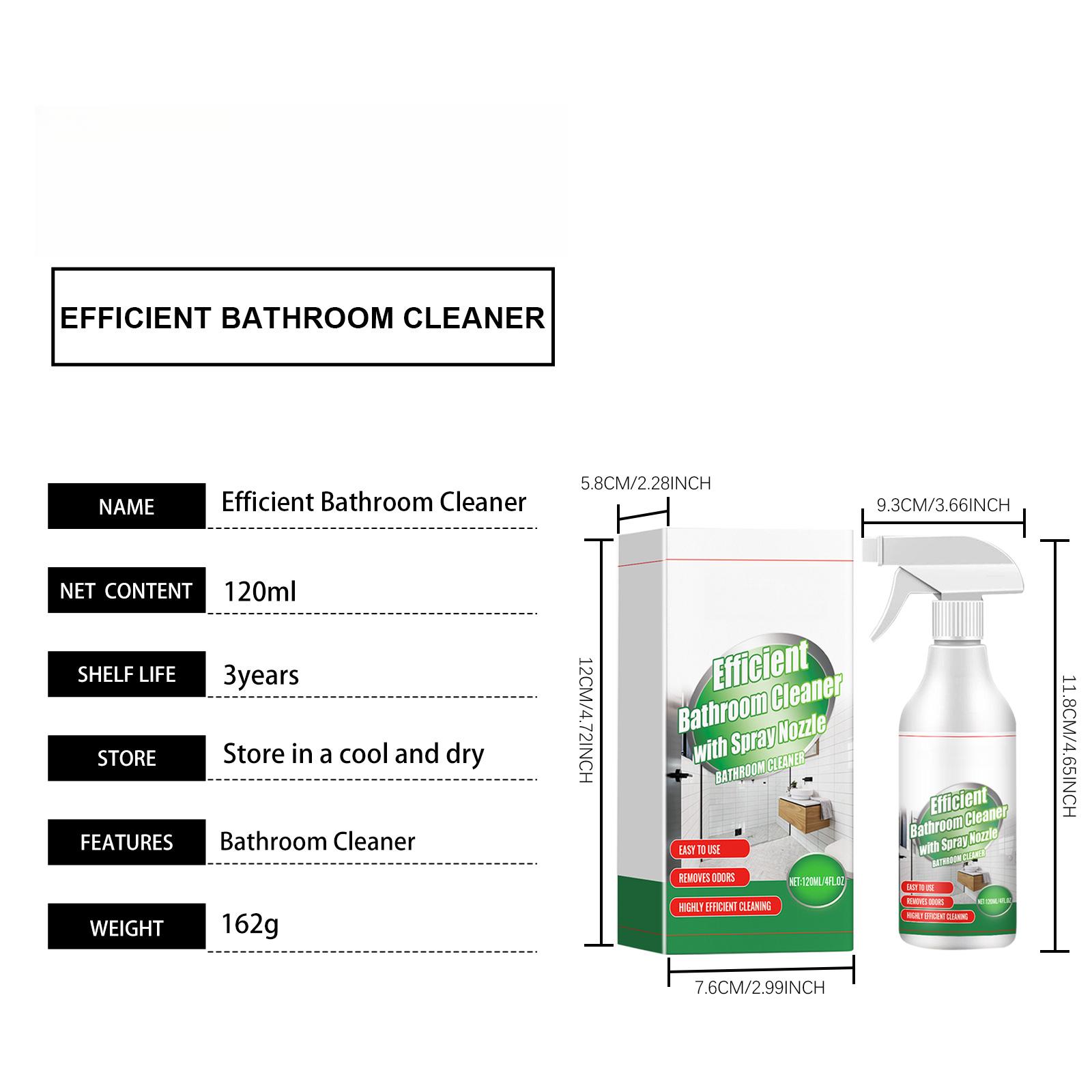 Bathroom Cleaner for Toilet Shower Walls Tile Hard Water Stain Remover Soap Scum Eliminator Fast Acting Powerful Heavy Duty Foaming Spray All Purpose