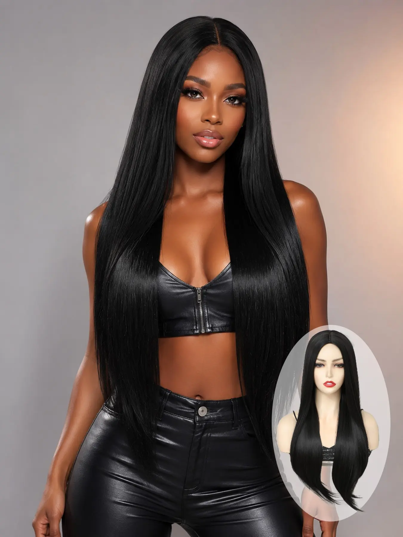 LEhan 26 Inch Long Straight White Wigs Without Bangs Gorgeous Fashion Fluffy Wigs without Bangs, Synthetic Heat Resistant Wigs for Party, Daily Use