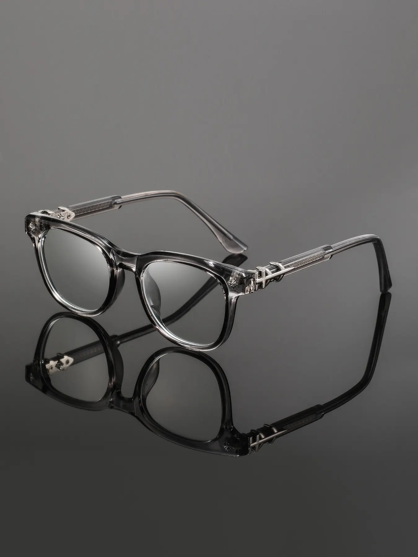 Men's Plastic Square Full Frame Glasses, Commuter College Style, Elegant and Stylish, Fashionable Eyewear for All Seasons, Polycarbonate Glasses, Square Frames Eyeglasses
