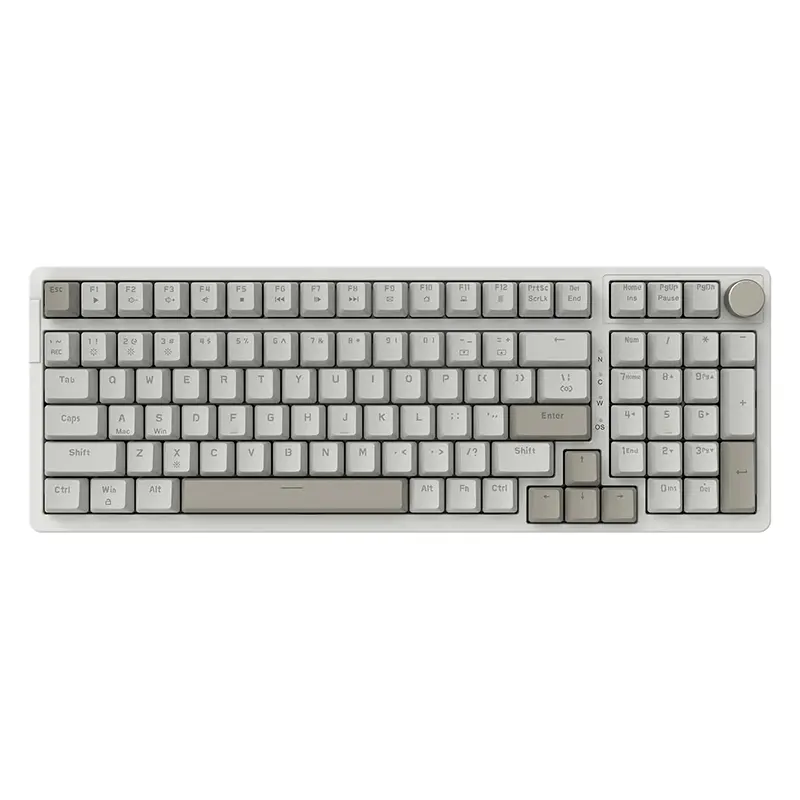 Blackjade Ak992 Wired Gaming Lighted Mechanical Keyboard, Switch, Metal Knob, Full Key Hotswap, Retro Color, 20 Backlight Modes, Multi-System Support