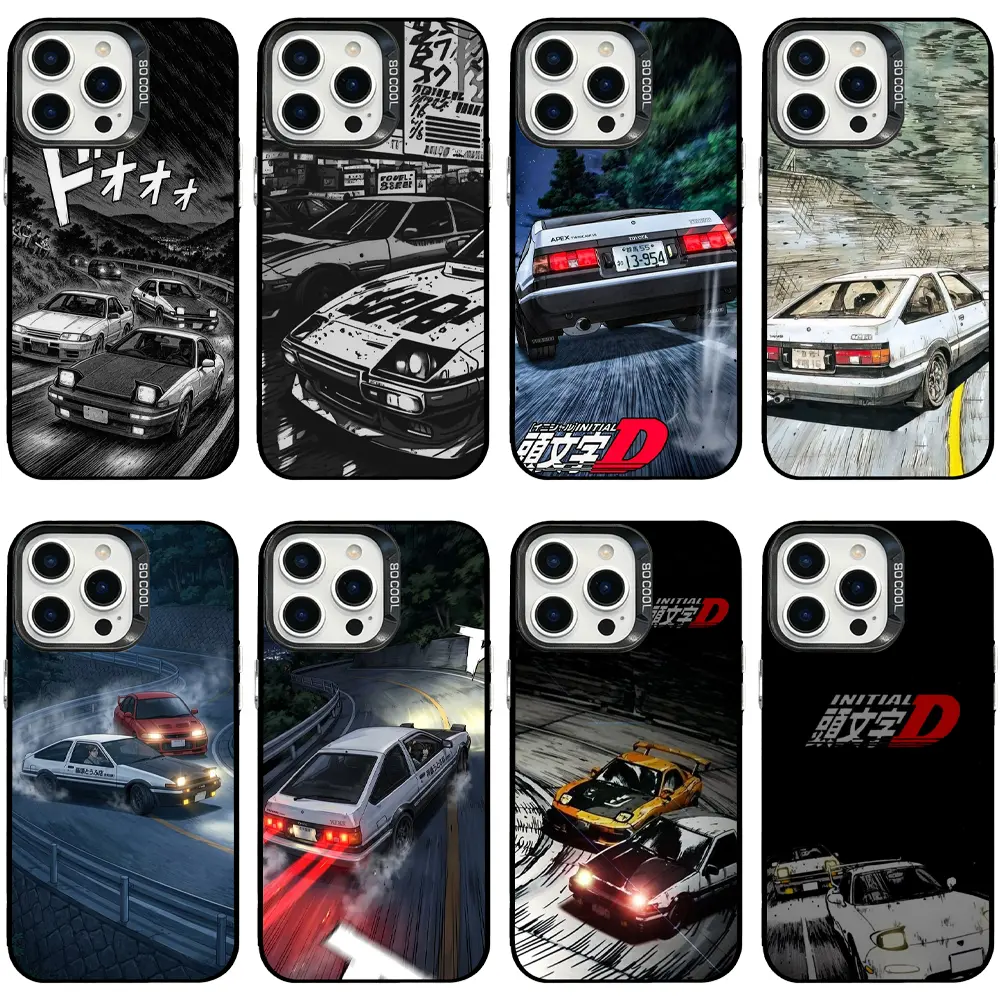 Initial D AE86 Drift Anime Car Phone Cases for iPhone 17 Air 16 Pro Max 15 14 Plus 13 12 11, Four Corners Shockproof Soft TPU Protective Cover, Ideal JDM Racing Anime Fan Gift For Birthday Valentine Christmas Thanksgiving Halloween