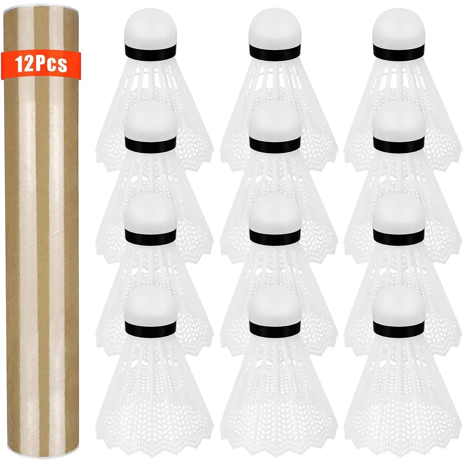 12 Pcs Badminton Shuttlecocks Badminton Birdie, Indoor Outdoor Sport Ball Training Exercise Gym Fitness Game