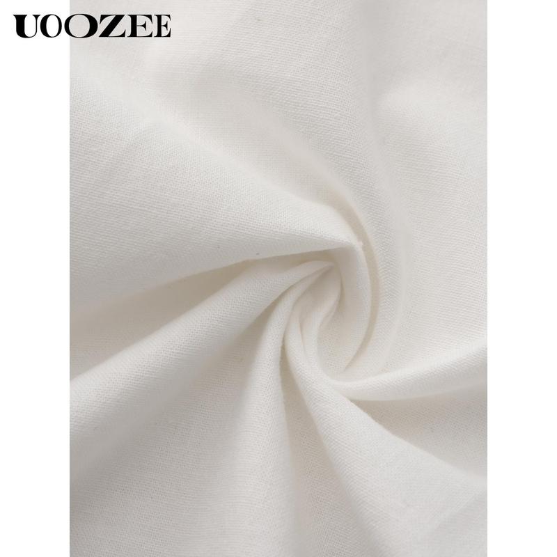 UOOZEE Women's Solid Color, Multicolor Sleeveless Wide Leg Jumpsuit with Pockets - Casual Loose Fit Overall Cotton Blend Minimalist Style Springtok Womenswear