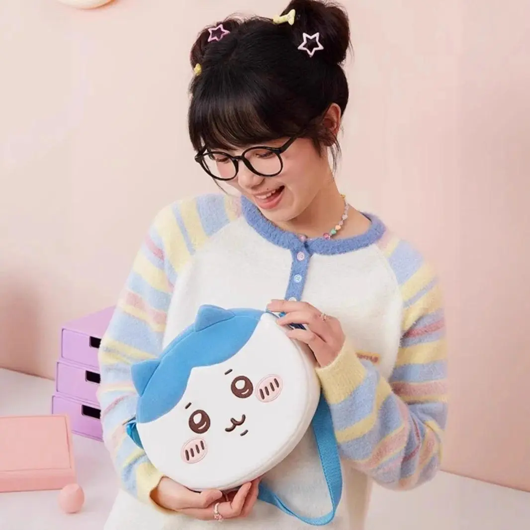 Japanese Animejiyi Plush Crossbody Bag Hachiware Usagi Cute Shoulder Bag Soft Messenger Bag for Daily Use Gift for Fans
