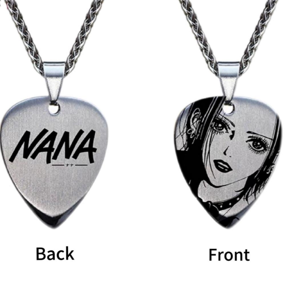 NANA Cosplay Anime Oosaki Nana ナナ Pendant Necklace Punk Men Women Alloy Chain Choker Guitar Pick Jewelry Accessories Fans Gift