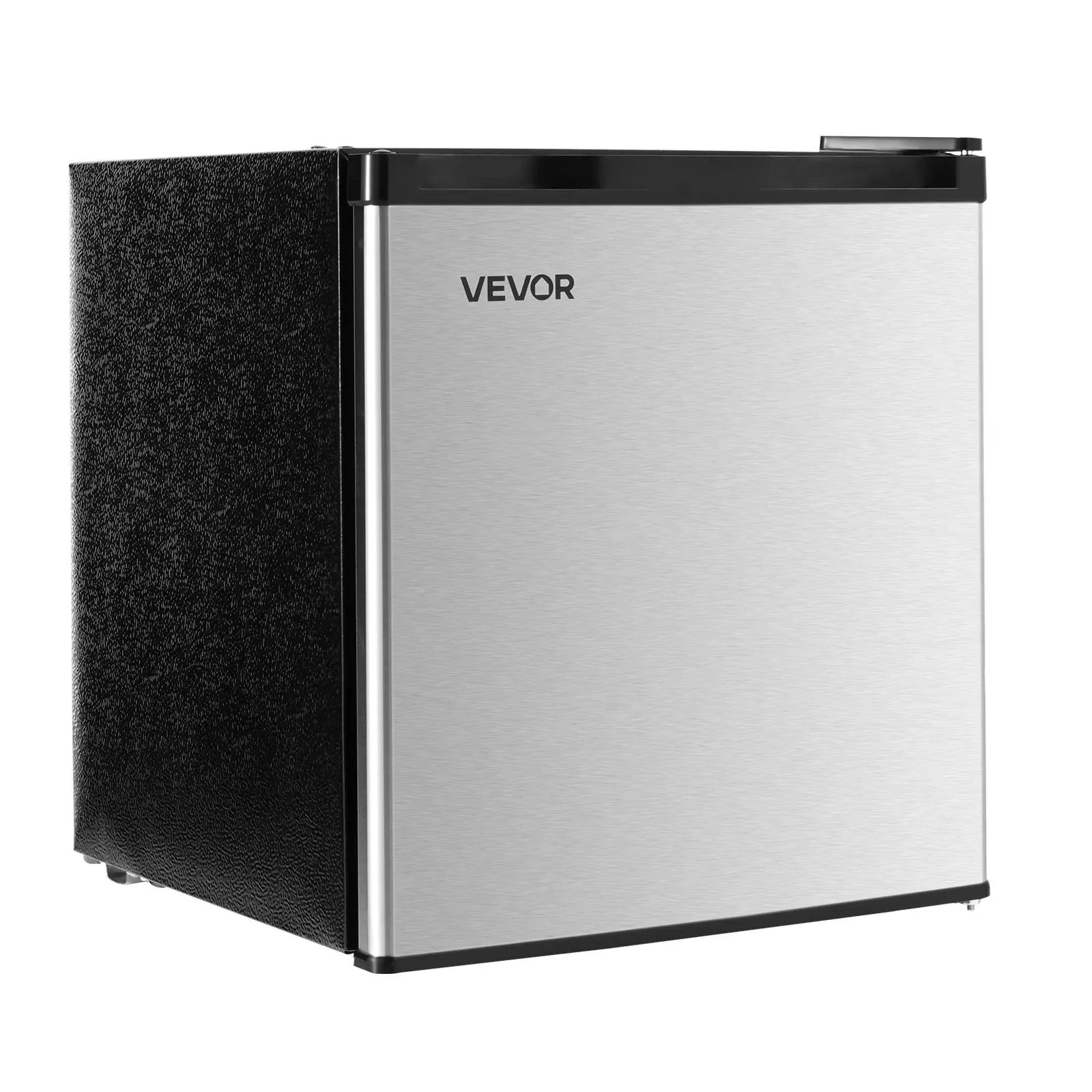 VEVOR Stainless Steel Mini Fridge, 1.6 Cu. Ft Small Size Compact Refrigerator, Single Door, Adjust Temp, Adjustable Shelf, Energy Efficient, Reversible Door, Low Noise for Bedroom/Office