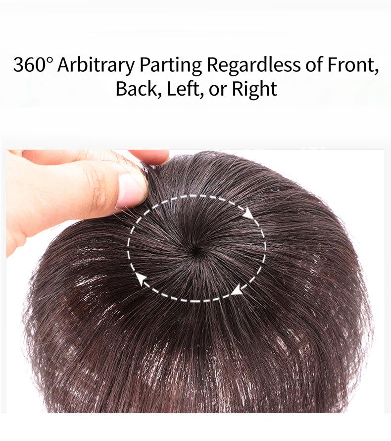 Real Hair Mini Top Core Hair Patch Real Human Hair Women Top Hairpiece Cover Gray Hair Wig Hair Patch light beige tone