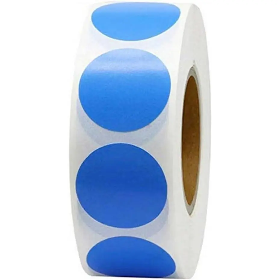 1000Pcs 1 Inch White Circle Dot Sticker Round Coding Labels Yard Sale Stickers Garage Sale Price Sticker Self-Adhesive Stickers for Classroom Office Marking Inventory Organizing Moving (Blue)