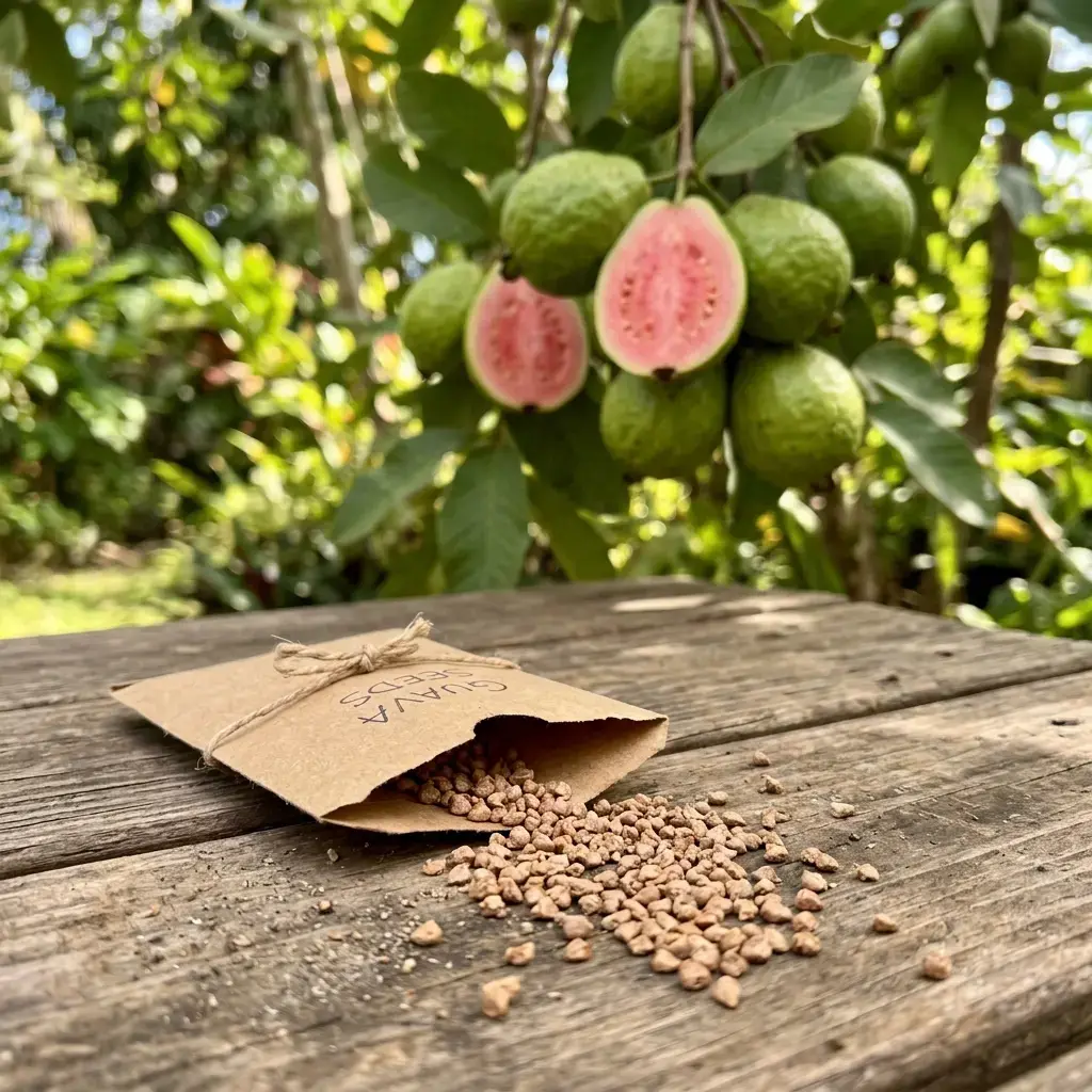 200 Tropical Red Guava Seeds for Planting - Non-GMO, Exotic & Delicious Fruit Seeds for Home Garden - Grow Vibrant Sweet Red Guavas