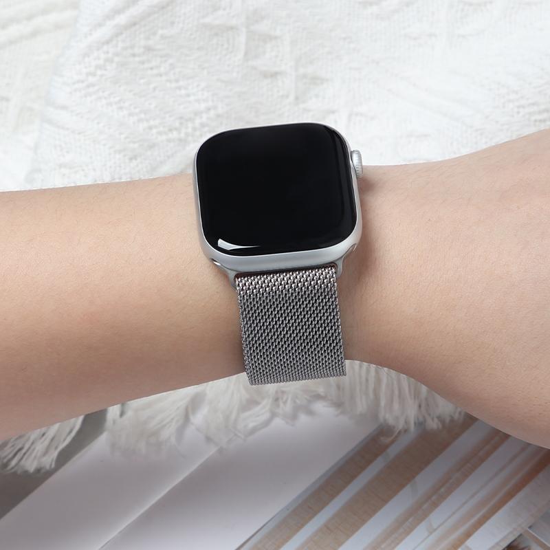 Milanese Loop Stainless Steel Metal Watch Strap, Compatible with Smart Watch 49mm 46mm 45mm 44mm 42mm 41mm 38mm, Premium Metal Replacement Band for Classic Size Wearable Devices