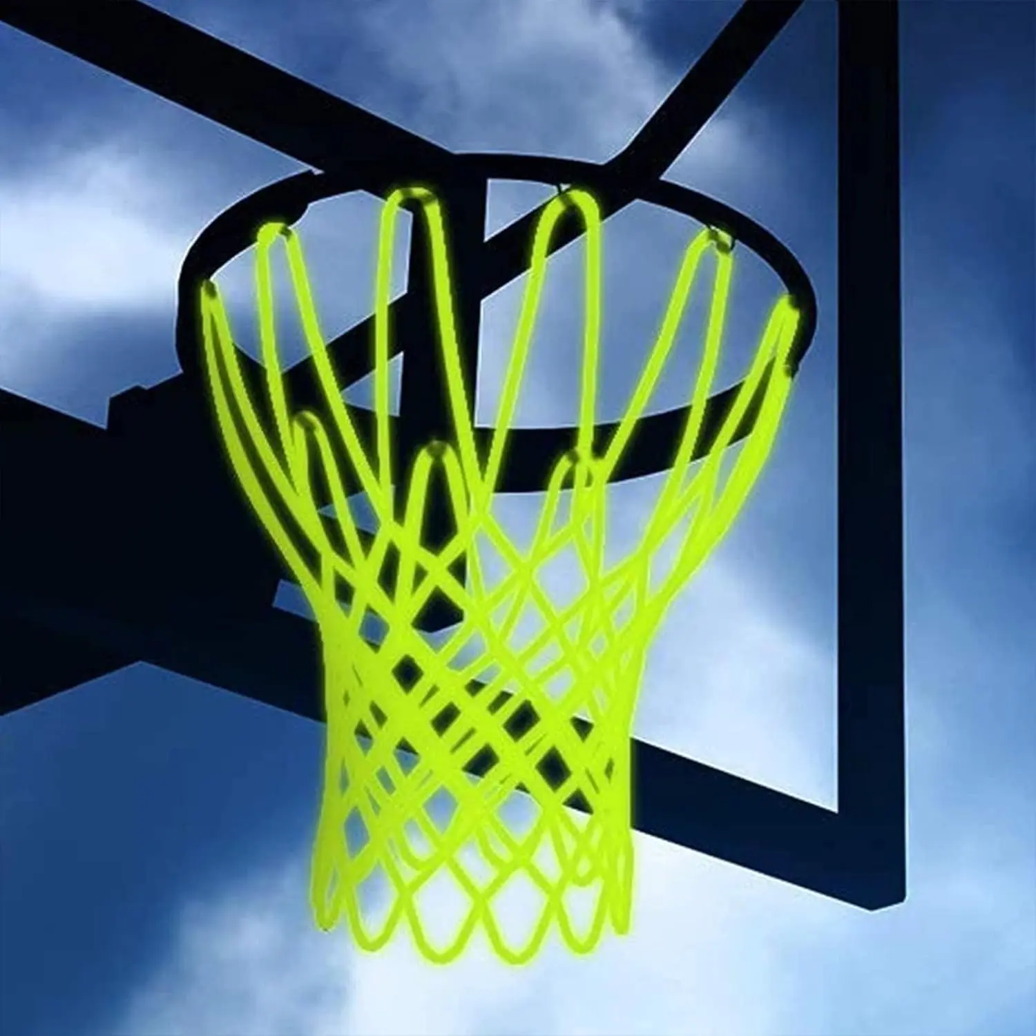 Nightlight Basketball Net ,Luminous Outdoor Nylon Net | 12 Loops Portable Sun   Basketball Net