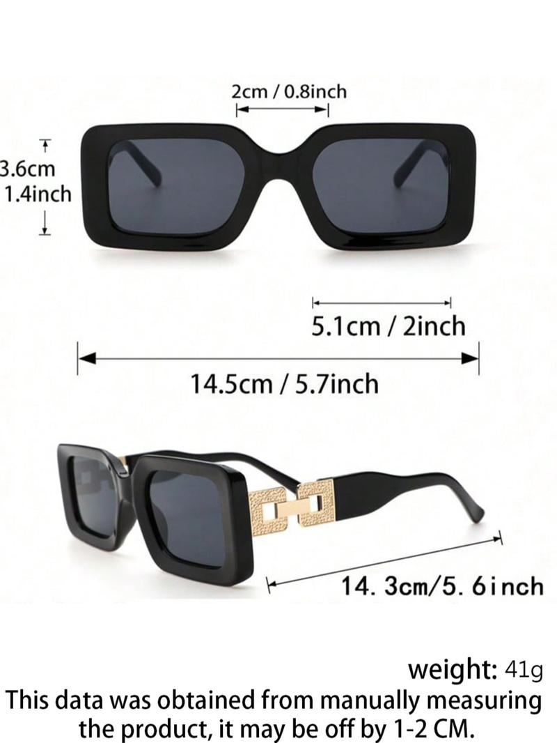 Unisex Street Trend Square Frame Sunglasses (2 Pairs), Trendy Casual Sunglasses for Everyday Use, Fashion Accessories for Outdoor Activities