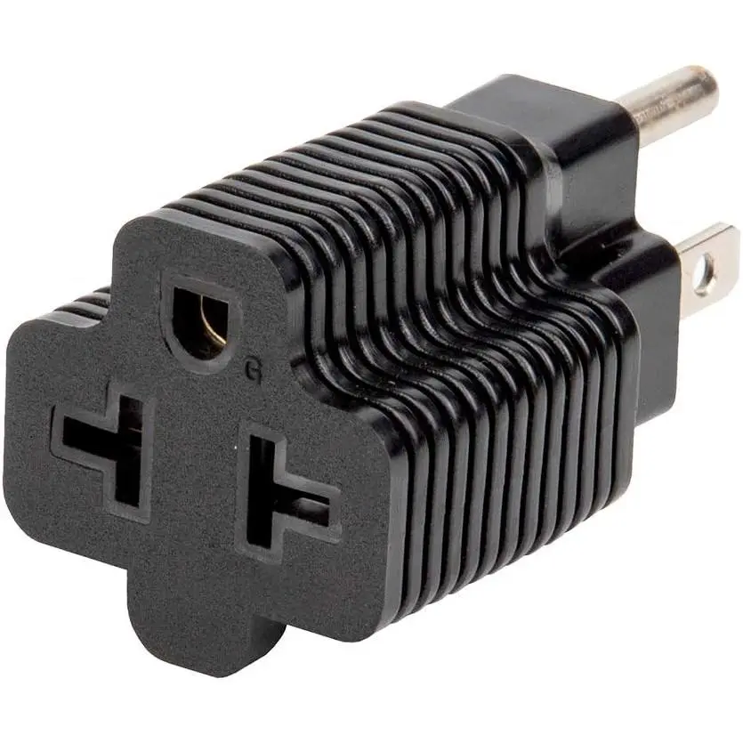 [4-in-1] 15 Amp Household AC Plug to 20 Amp T  Female Adapter, Nema 5-15P to 5-20R, 5-15P to 6-15R/6-20R Plug Outlet, Comb AC Power Adapter Converter,15A 125V to 20A 250V Adapter
