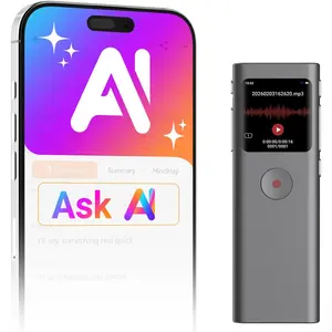 AI Digital Voice Recorder with Transcribe & Summarize, AI Note Taker for Meetings & Lectures, Voice Activated Recorder with Playback, Supports 90+ Languages Recording Device, Portable Tape Recorder