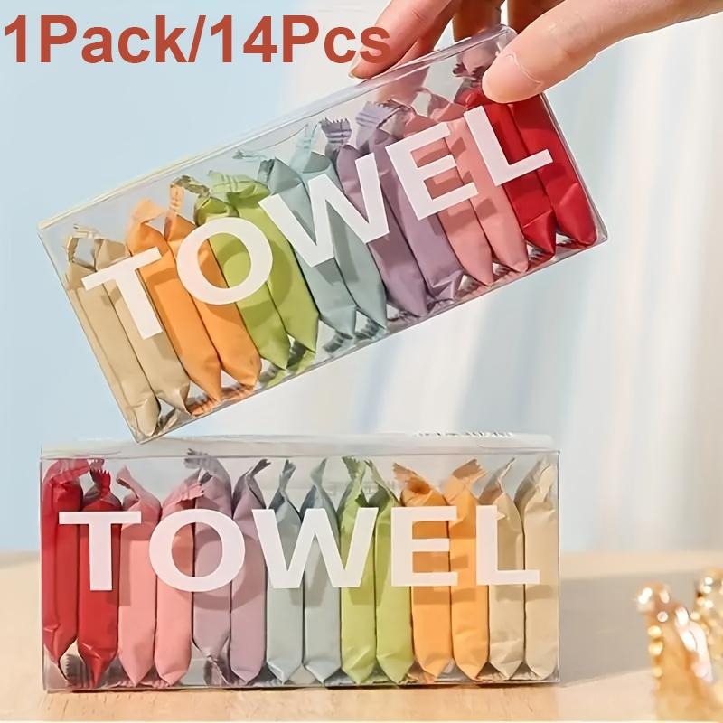 Portable Compressed Disposable Towel, 14pcs/set Thickened Compression Soft Comfortable Face Towel, Travel & Home Supplies