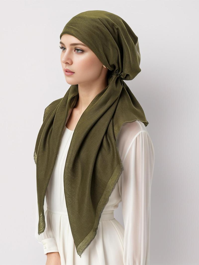 Women's Solid Color Instant Hijab, Elegant Minimalist Breathable Comfortable Hijab, Fashionable Soft Muslim Modesty Hijab for Women & Girls