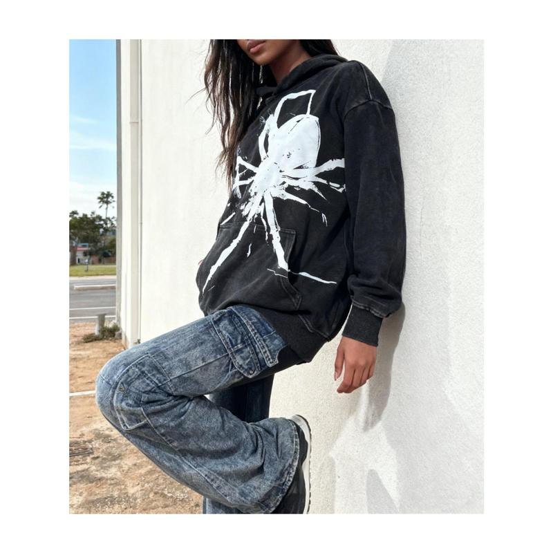 Unisex Hellstar/Spider Horror Hoodie Y2K Dark Streetwear Gothic Punk High Street Fashion Halloween Must-Have