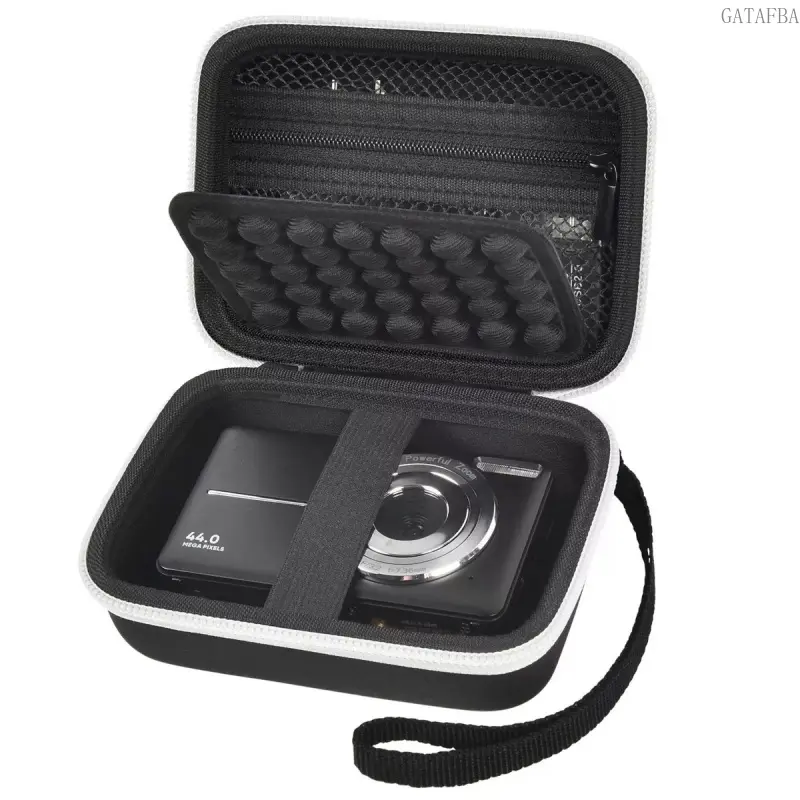 Hard Shockproof CCD Camera Storage Case Portable Digital Camera Bag With Extra Pockets For Data Cable Memory Card Small Camera Protection Bag For Daily Carrying Travel Use