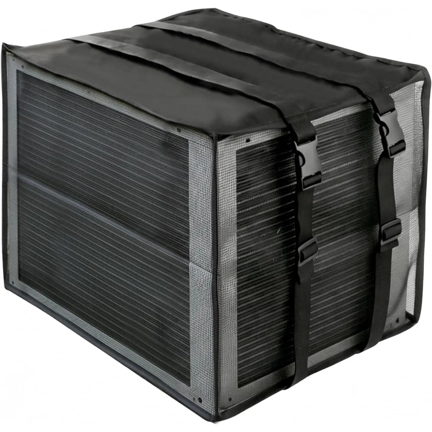 AC Cover for Outside, 21.6x16.5x15inch Breathable Air Conditioner Cover with Double Straps,  Window AC Unit Cover,  Seasons Protect Against Leaves,Weeds,and Debris