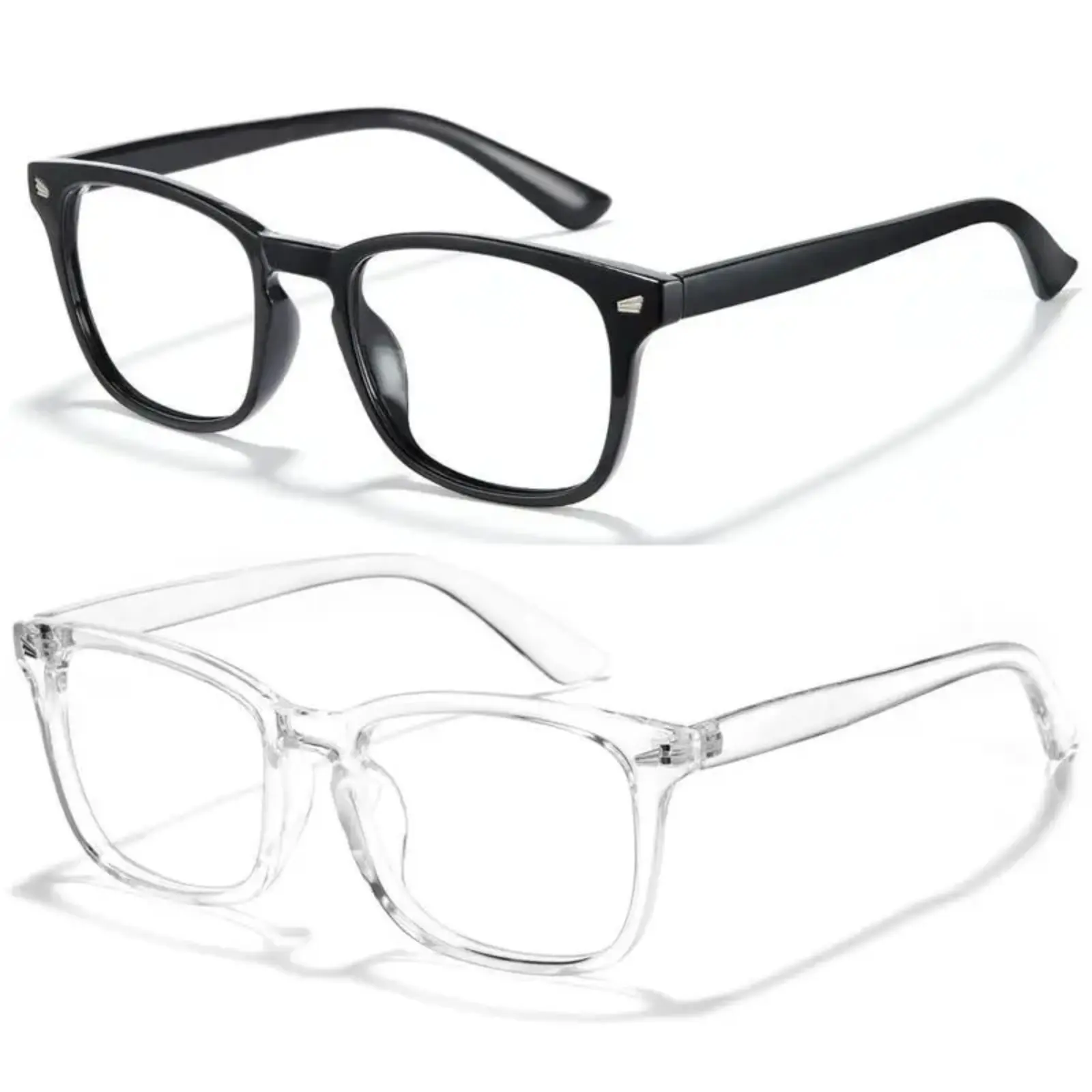 Unisex Sports Blue Light Glasses, 140mm Frame Width, HD Lenses, Classic Fit, Stylish Design for Computer, Gaming & Phone Eye Protection