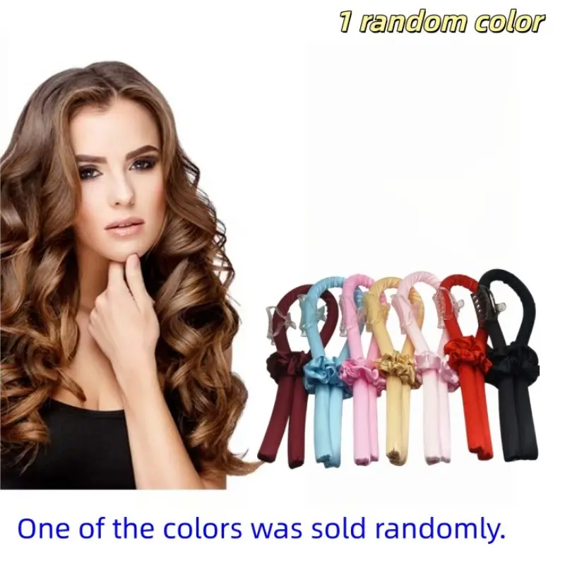 Random Color Lazy Heat-Free Curling Tool, Overnight Hair Care Headband, Sleep-In Hairstyling Gift, No Heat Styling Accessory