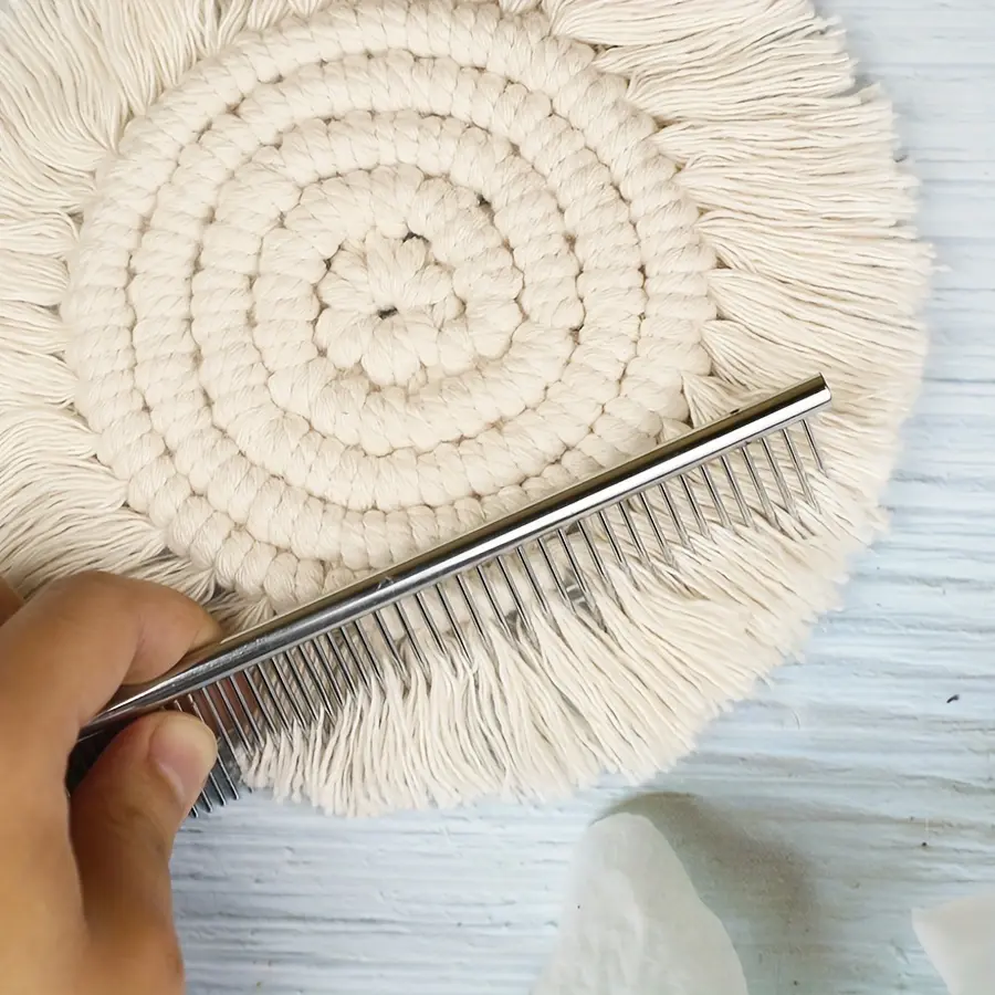 Heavy-Duty Stainless Steel Weaving Comb - Professional Crafting Tool with Sharp Teeth for Macramé, Tapestry, Sewing - Corrosion-Resistant Knot Loosener & Fabric Comb - Ideal for Beginners & Expert Crafters