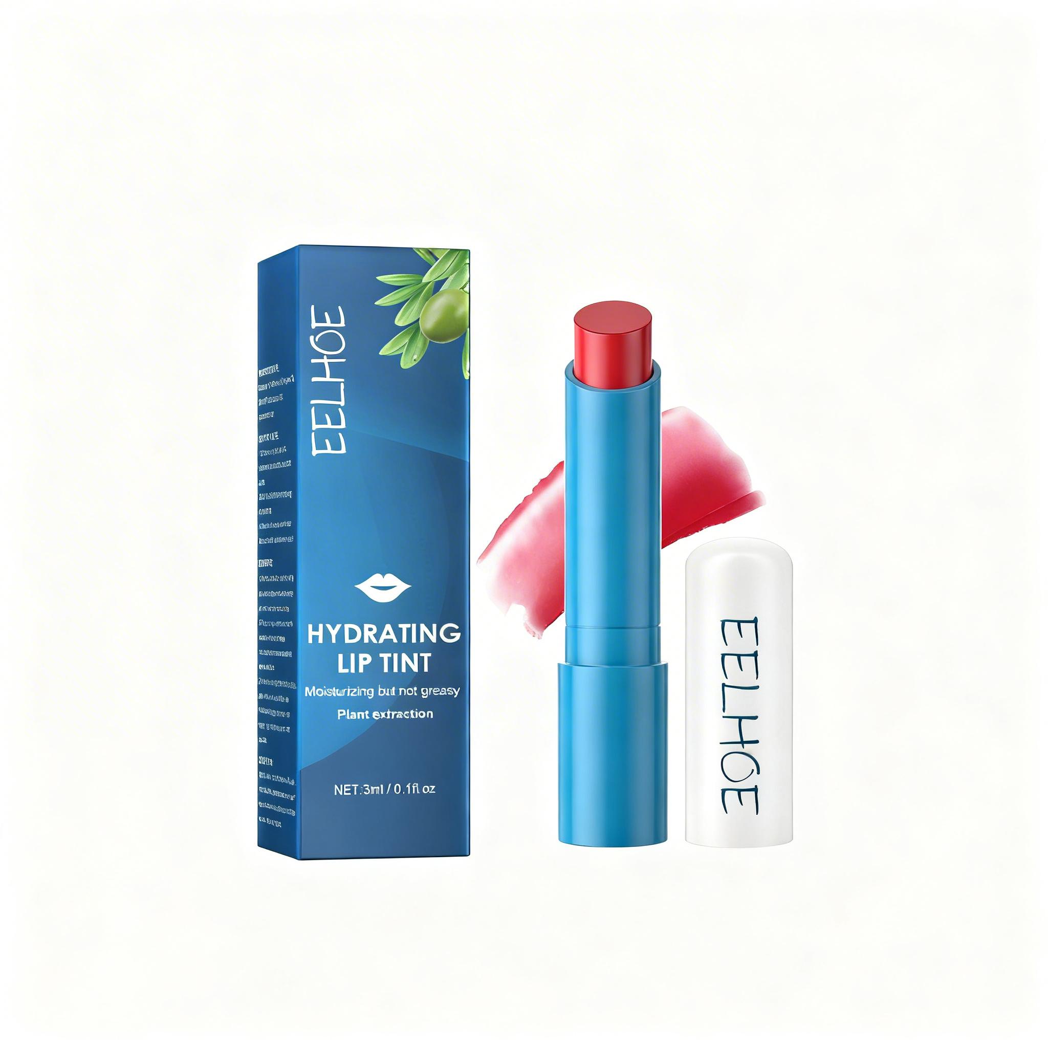 Hydrating Lip Tint, Beeswax Protects & Locks Moisture, Olive Oil + Rose Oil Nourish & Boost Radiance, Lightweight Non-Sticky Deep Hydration, Portable Pen Design for On-the-Go Lips