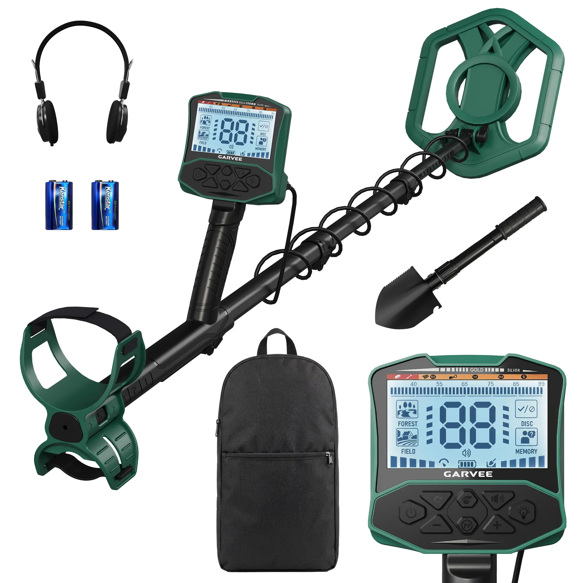 GAOMON Professional Metal Detector for Adults - High Accuracy Gold & Coin Detection, 5 Modes, Waterproof IP68 Coil, Large LCD Display, Pinpoint & DISC, Beginner Friendly - Red