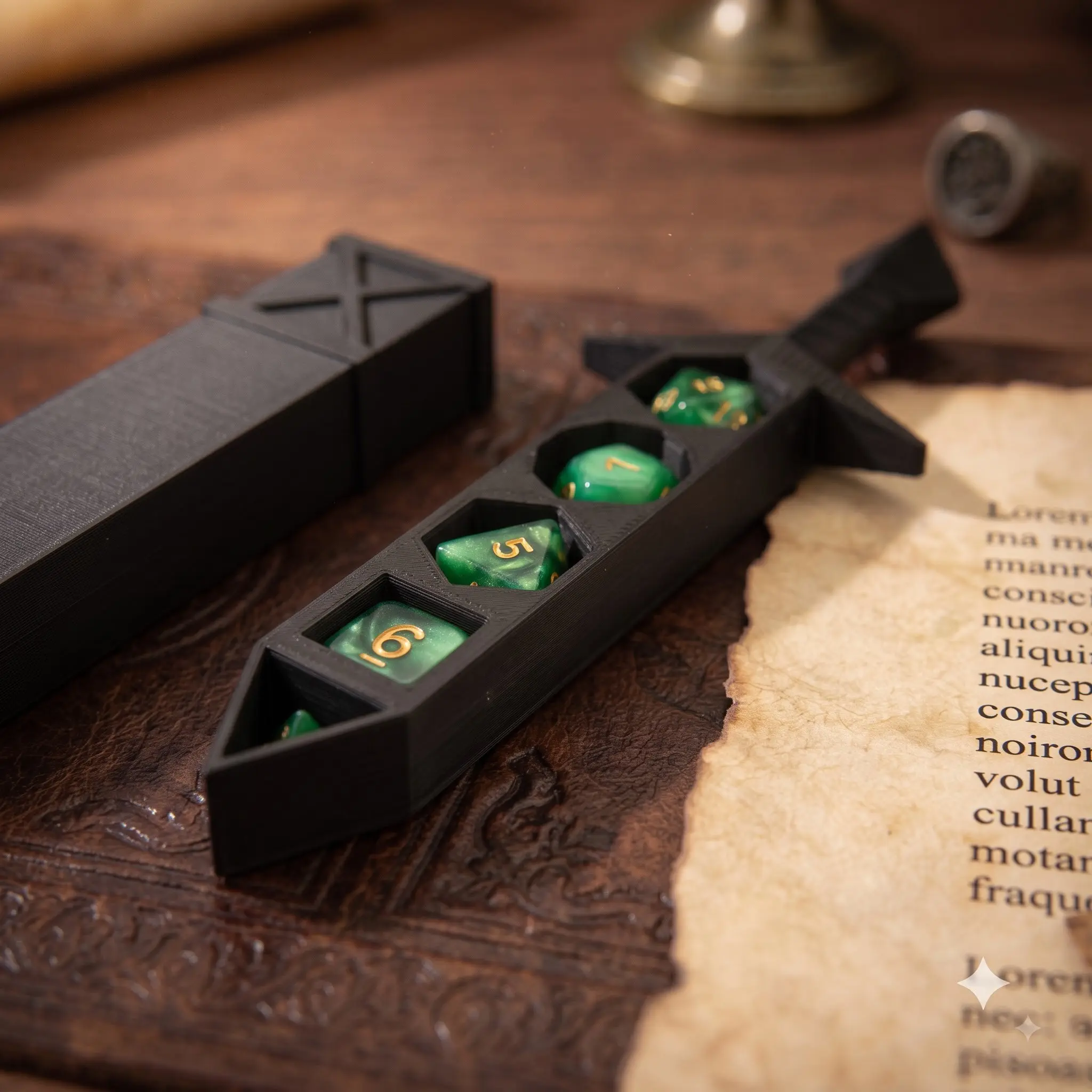 Unique Sword Dice Holder for Board Game Night, Cool Fantasy Weapon Box Gift for Gamers, Dnd Tabletop Essentials, Retro Style Decor