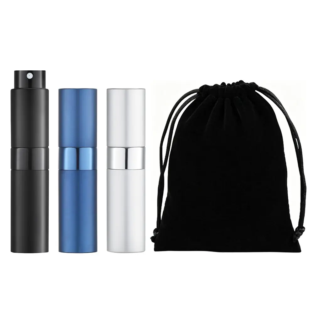 ​​Perfume Travel Refillable Atomizer 10ML (3PCS) - Empty Cologne Spray Bottle, Portable & Leakproof Sprayer for Travel​ (Black, Blue, Silver)