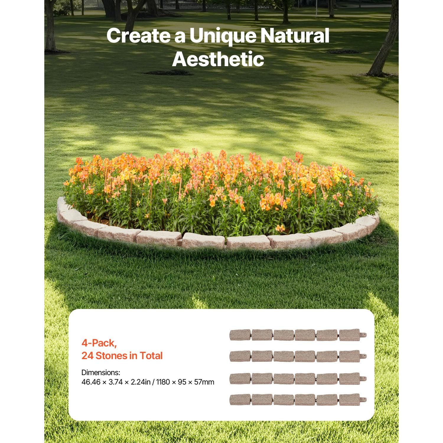 VEVOR Imitation Stone Landscape Lawn Edging Border Fade-Free No Digging Required Small/Medium/Large Beige/Sandstone Grey/Brown Heavy Duty Ballistic Nylon Tool Bag Luminous Resin Christmas Music Box Ornament Carpenter Belt with Suspenders removable zipper