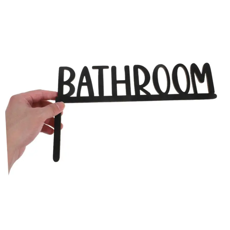 1pc Vintage-Inspired Modern Metal Bathroom Wall Sign, Chic Alphabet & Number Decor