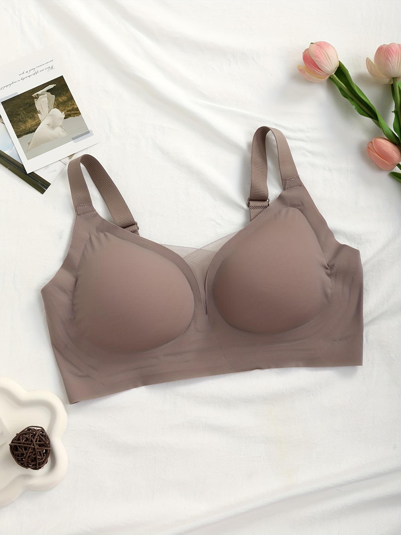 Plus Size 4-Pack Wireless Bras, Adjustable Shoulder Straps, Fit Chest Curve, Soft & Skin-Friendly Fabric, Lace Breathable Bras for Yoga, Running & Fitness