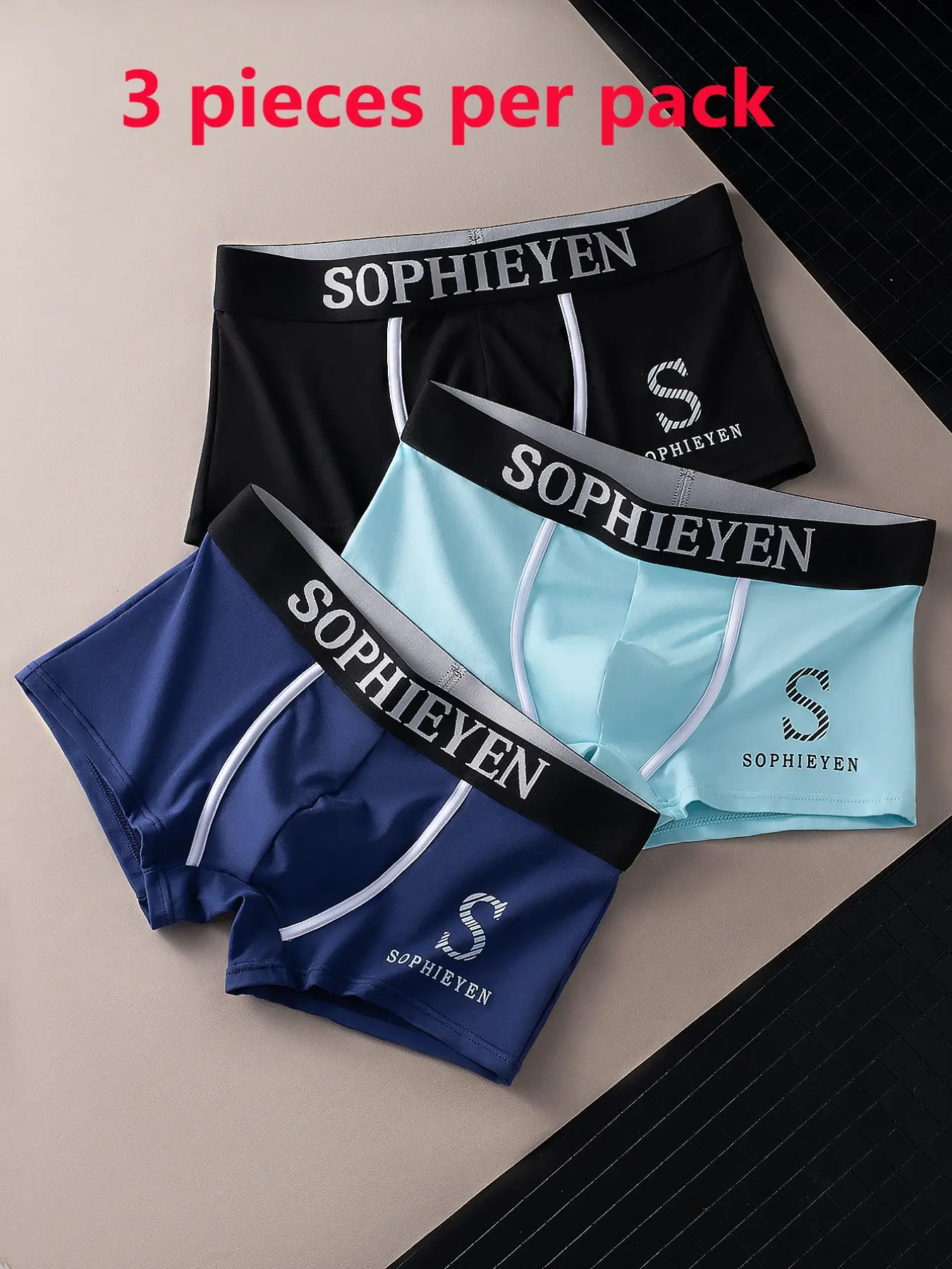 3pcs/5pcs Men's Comfortable Breathable Boxers Underwear, Seamless Design, Soft Fabric, Slim-Fitting, Casual Style, Ideal for Daily Wear