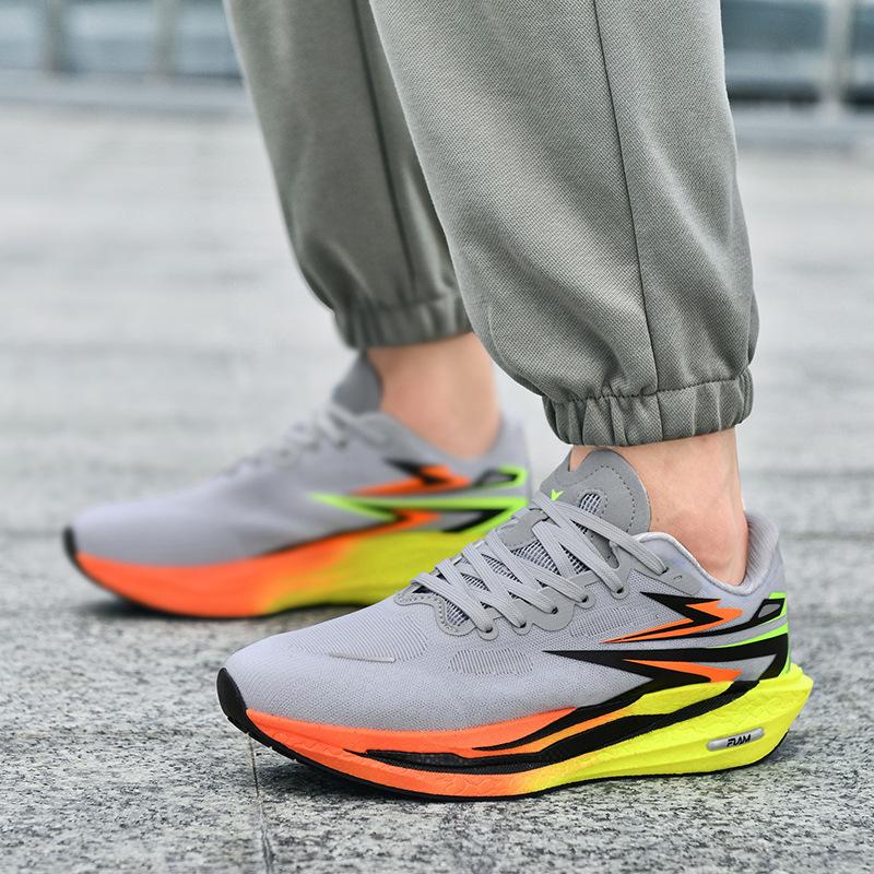 (New)Professional Carbon Plate Marathon Shock Absorption Soft Sole Running Shoes| Men'S Sports Shoes with Upper and Rubber Sole, Low Top Design, All-Season