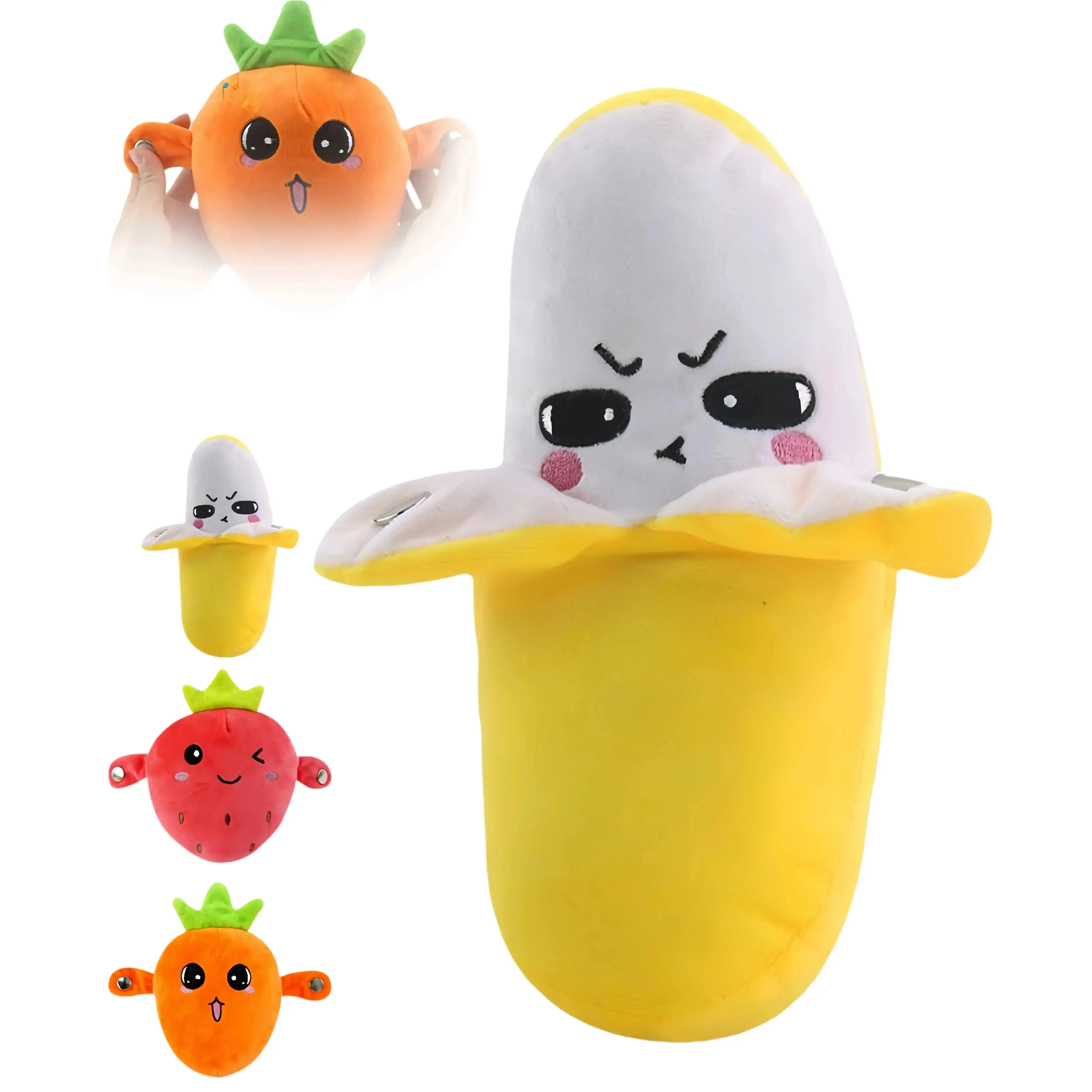 Interactive Music Plush Gift - Banana,Strawberry & Carrot Electric Plush Toys for Parent-Child Interaction, Couples & Friends Prank Toy, Valentine's Day & Easter Party Fun Gift for Kids & Adults stuffed animals cute girly gifts