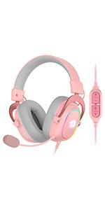 Redragon H510 Zeus-X RGB Pink Wired Gaming Headset - 7.1 Surround Sound - 53MM Audio Drivers in Memory Foam Ear Pads w/Durable Fabric Cover- Multi Platforms Headphone - USB Powered for PC/PS4/NS Redragon H510 Zeus-X RGB Pink Wired Gaming Headset - 7.1 Surround Sound - 53MM Audio Drivers in Memory Foam Ear Pads w/Durable Fabric Cover- Multi Platforms Headphone - USB Powered for PC/PS4/NS