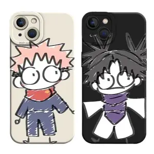 Anime Jujutsu K-Kaisen Brother Yuji Choso Cute Painting Phone Case iPhone 17 Promax 17Air 16 Plus 15 14 13 12 11 Pro - Transparent TPU Shockproof Protective Cover Gift For Birthday Halloween Christmas
