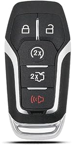 Key Fob Shell Case Replacement Fits for Ford Mustang Fusion Edge Explorer F150 F250 F350 Lincoln MKZ MKX MKC 2014-2017 Keyless Entry Remote Control 5 Button Pad Cover M3N-A2C31243300