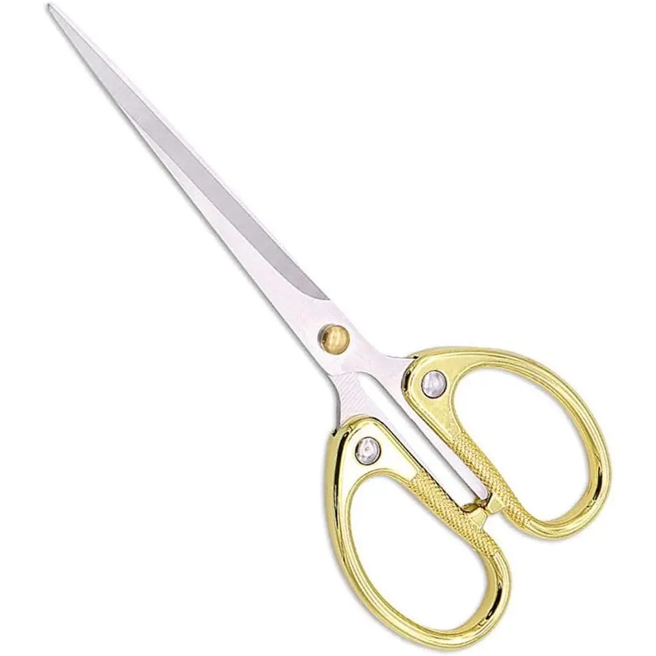 6.3-inch Small Craft Scissors, Sharp Blades Office Scissors for Desk, Stainless Steel All Purpose Scissors for Office, Home, School, DIY, Sewing, Fabric (Gold)