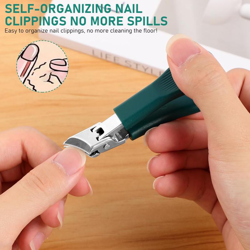 Nail Clipper Set, 3pcs/set Professional Wide Jaw Opening Anti-splash Nail Clipper & Nail File & Nail Pusher, Nail Trimmer, Nail Care, Nail File Kit Manicure & Pedicure Tool, Nail Supplies, Fingernail Cutter, Nail Art