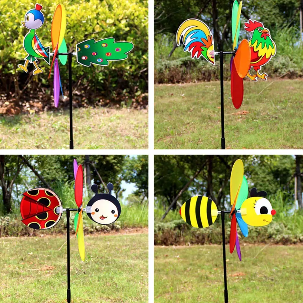 GARVEE Garden Windmills 3D Windmill Animal Cute Windmill Toy for Kids DIY Windmill for Garden Home Patio Lawn Yard Outdoor Decoration Scarab