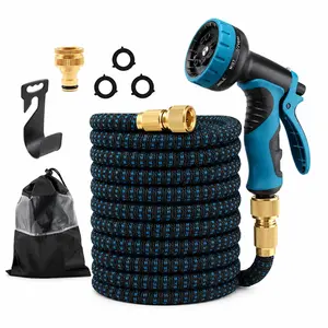 Expandable Garden Hose Magic Water Pipe High Pressure Spray Gun Sprayer Set  3   US Standard Connector Storage Bag Hook 3 Rings Included  Flexible No-Kink Water Hose for Car Wash Irrigation Garden Watering Outdoor Cleaning