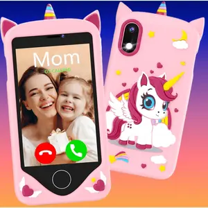 Kids Smart Phone 4.2" Touchscreen Dual Camera Educational Learning Toys Games Talk & Text Safe for Boys Girls Ages 5-14 Pink Christmas Gift