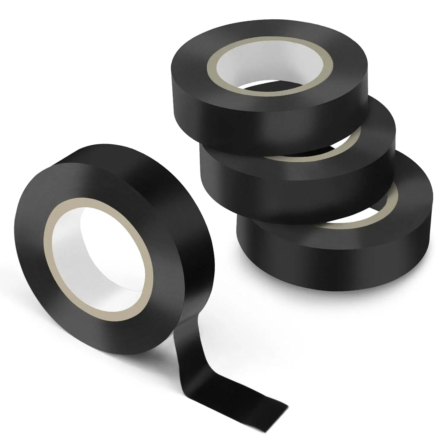 Black Electrical Tape 4 Pack 0.75in x 66ft 600V Insulation Wire Tape | Flame Retardant Material, High Temp  Design, Fits  Weather DIY, Automotive and Equipment Wiring Repair